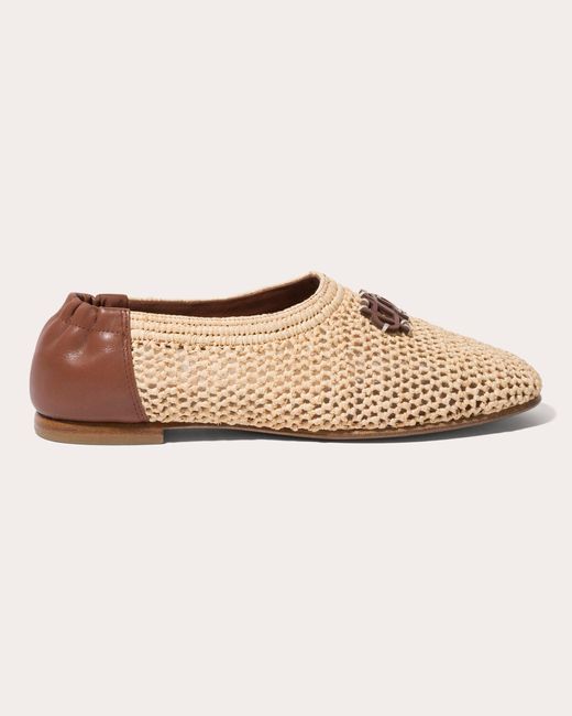 Jonathan Simkhai Natural Eden Monogram Raffia Ballet Flat