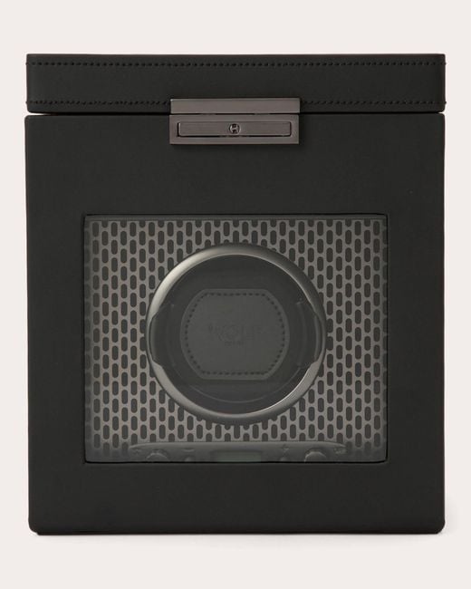 Wolf Black Axis Single Watch Winder Storage Case