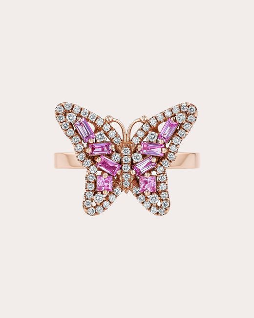 Suzanne Kalan Pink Bold Sapphire Small Butterfly Ring