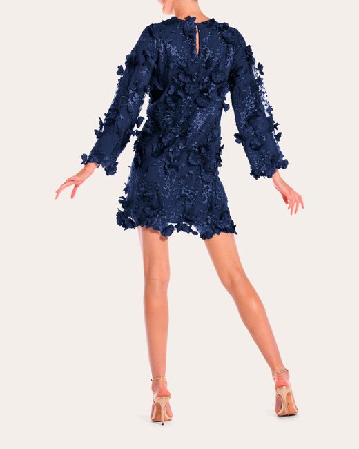 mestiza Blue Women's Flora 3d Lace Mini Dress