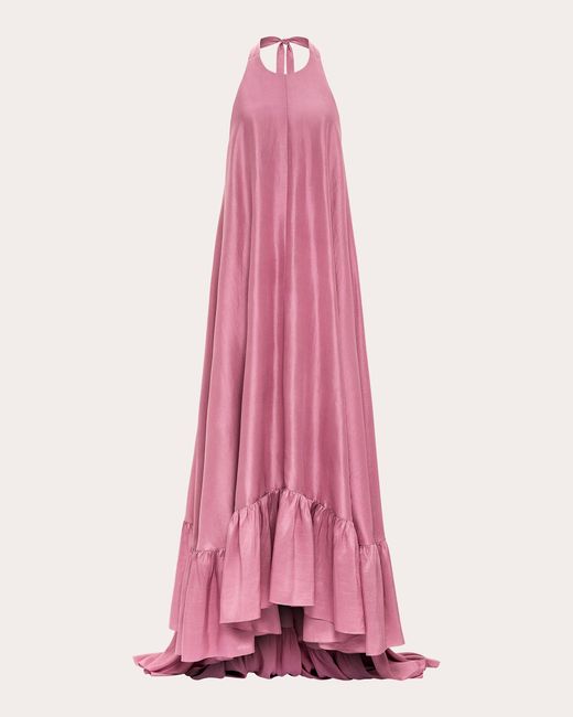 Azeeza Pink Sadie Raw Silk Gown