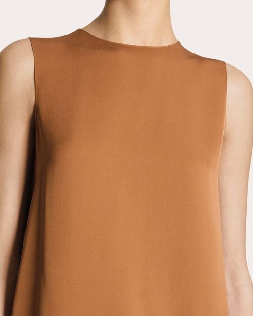 Theory Brown Silk Georgette Shell Top