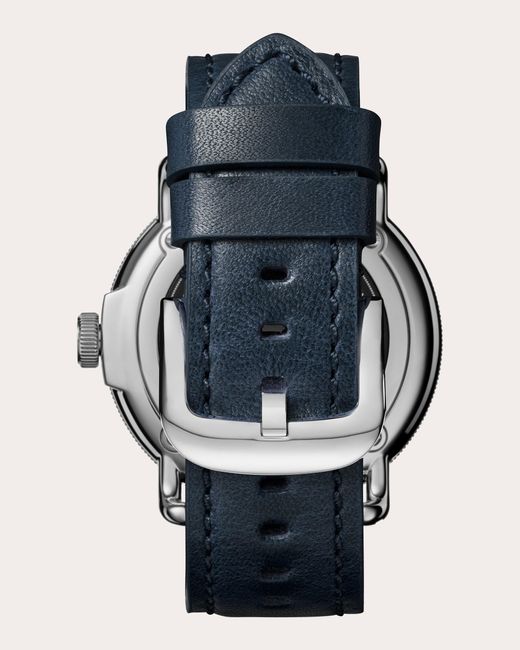 Shinola Blue Navy Canfield C56 Leather-strap Watch