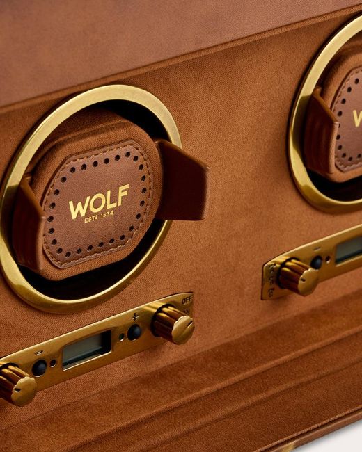 Wolf Brown Brogue Double Watch Winder