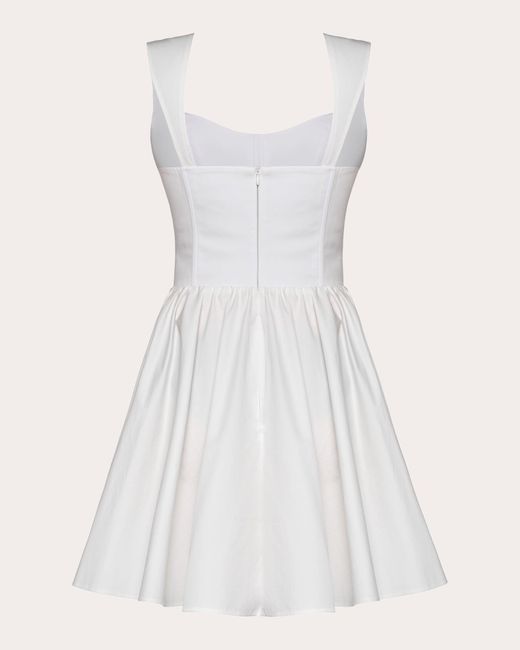 Dalood White Corset Cotton Mini Dress