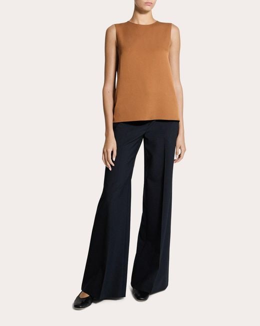 Theory Brown Silk Georgette Shell Top