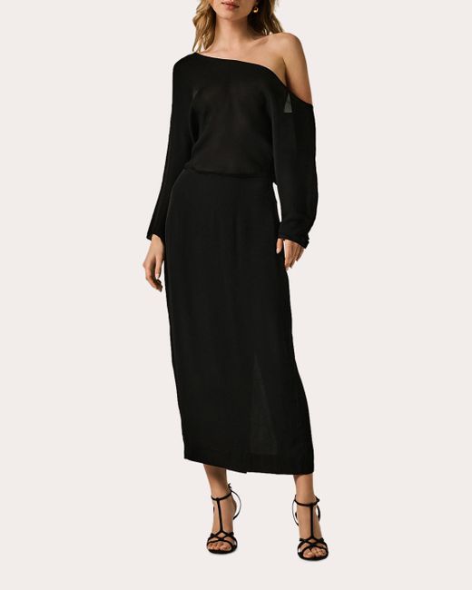 Kiki de Montparnasse Black Off-shoulder Maxi Dress