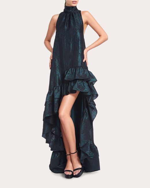 ONE33 SOCIAL Blue Naomi Jacquard High-low Gown