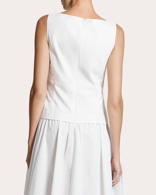 theory white pleated dress Boatneck Midi Dress in Relaxed Poplin | Midi Dress