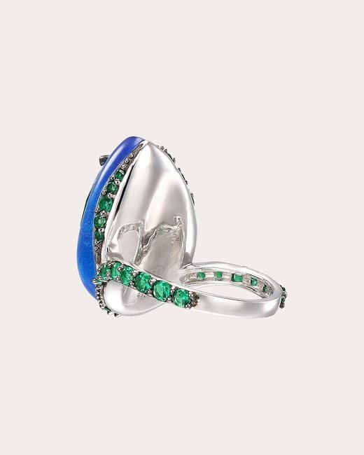 Anabela Chan Blue Emerald & Spirulina Fruit Gem Elixir Ring