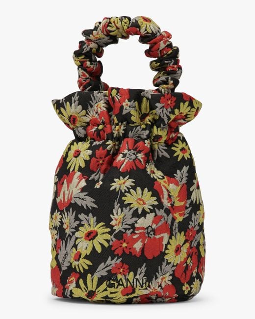 Ganni Synthetic Occasion Ruched Tophandle Bag Lyst