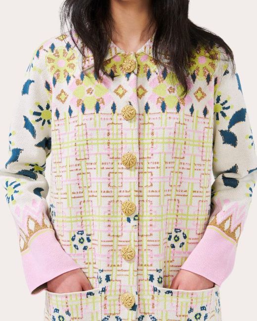 Hayley Menzies Multicolor Hayley Zies Cotton Jacquard Coat