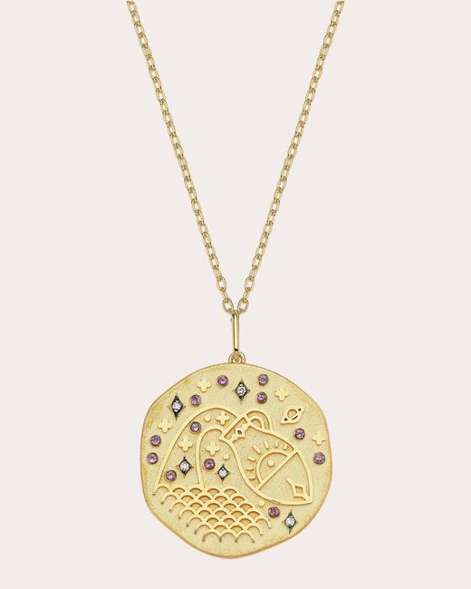 Charms Company Metallic Amethyst Aquarius Zodiac Pendant Necklace