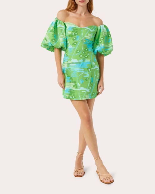 RHODE Green Dali Mini Dress
