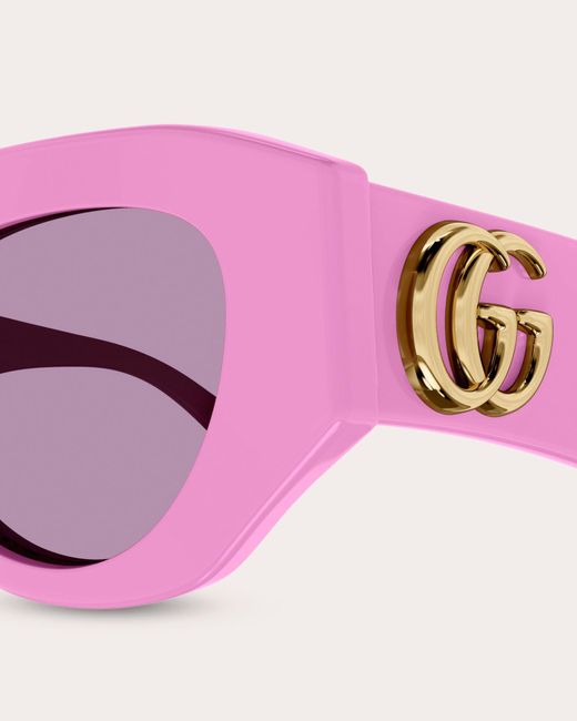 Gucci Pink Generation Geometric Sunglasses