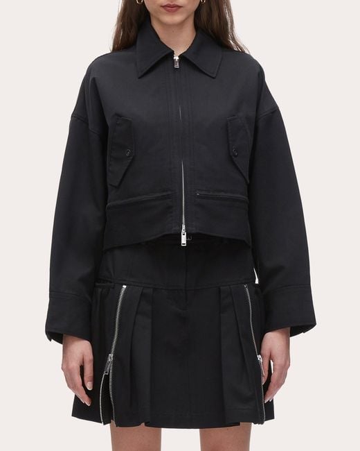 3.1 Phillip Lim Black Twill Convertible Trapeze Jacket