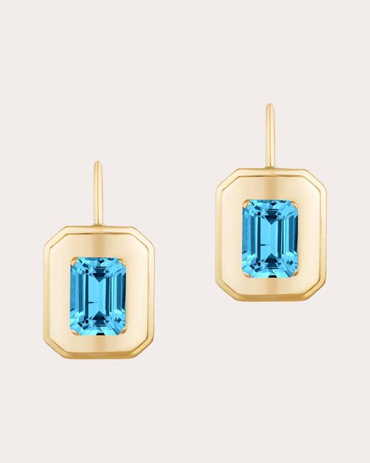 Goshwara Blue Topaz Emerald-cut Drop Earrings