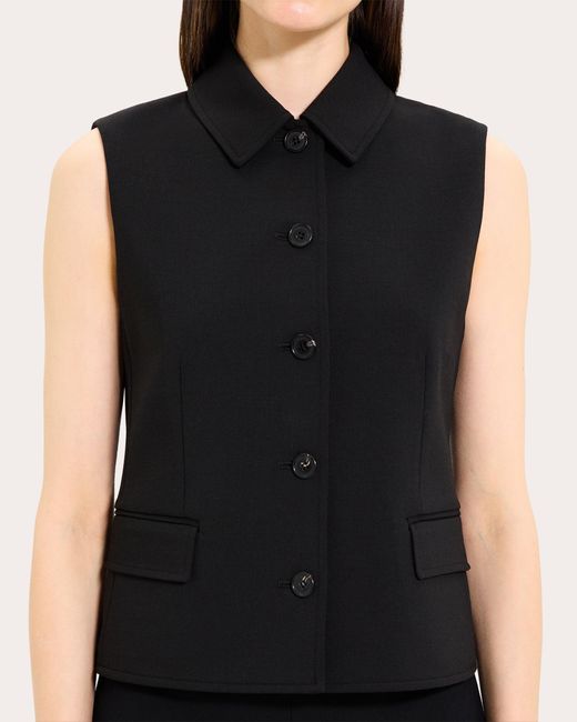 Theory Black Tailored Vest Top