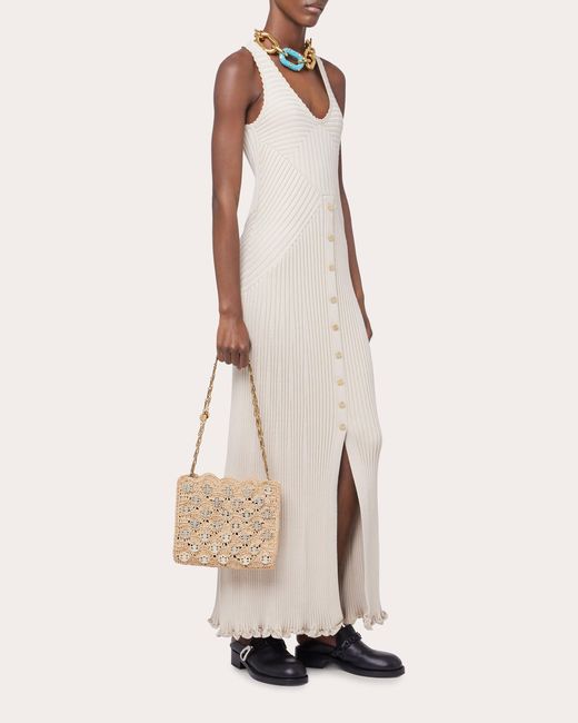 Rabanne Iconic 1969 Raffia Wave Shoulder Bag in Natural | Lyst