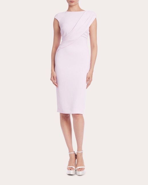 Badgley Mischka Pink Asymmetric Drape Dress