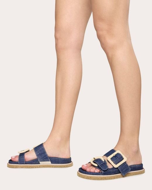 Rodo Blue Robin Denim Wicker Buckle Sandal