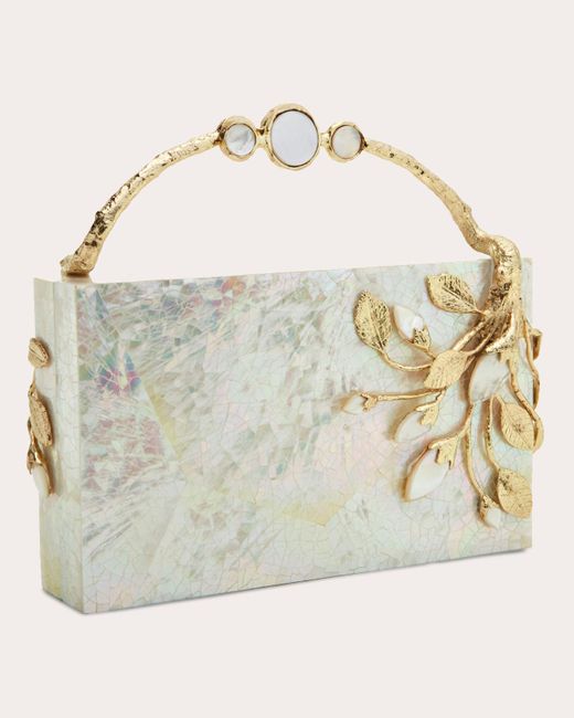 Emm Kuo Metallic Brancuse Mother Of Pearl Clutch 14k Gold