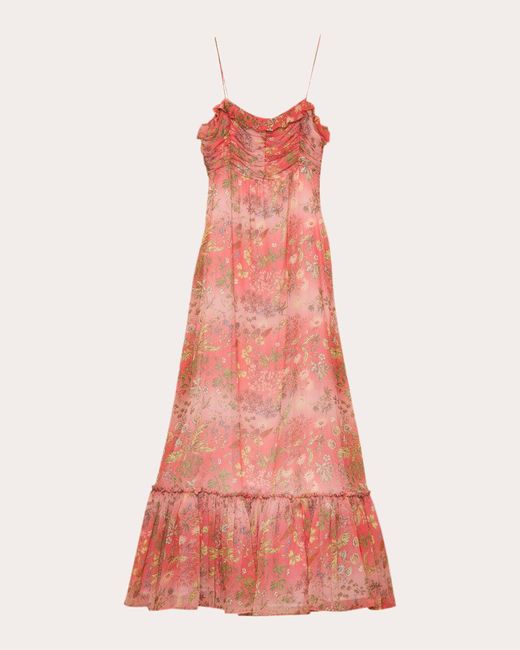 byTiMo Pink Chiffon Sleeveless Ruffle Maxi Dress