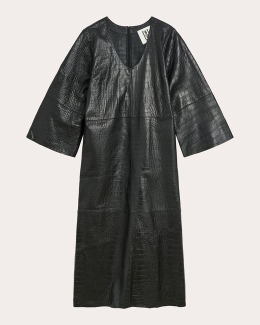 By Malene Birger Black Cebello Leather Midi Dress