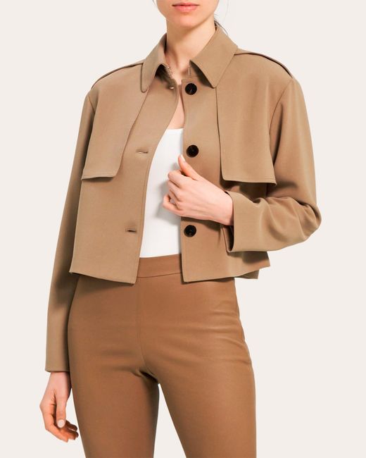 Theory Natural Women's Storm Flap Cropped Trench Coat
