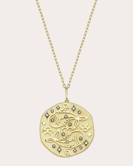 Charms Company Metallic Aquamarine Pisces Zodiac Pendant Necklace