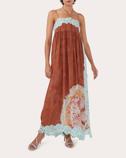 Hayley Menzies White Hayley Zies Lace-trim Silk Slip Dress