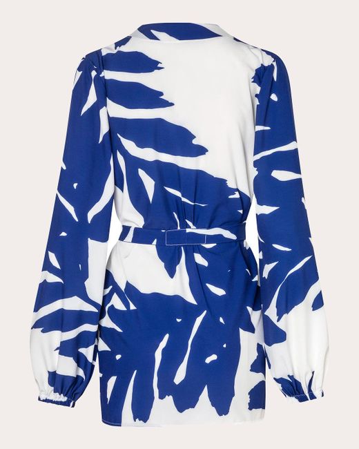 Verde Limon Blue Dahlia Palms Cover-Up Robe
