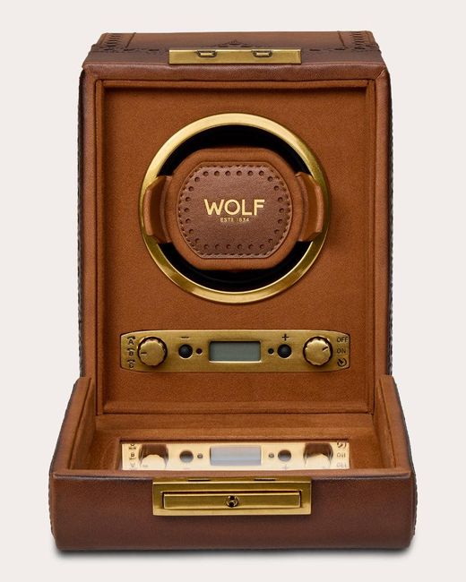 Wolf Brown Brogue Single Watch Winder