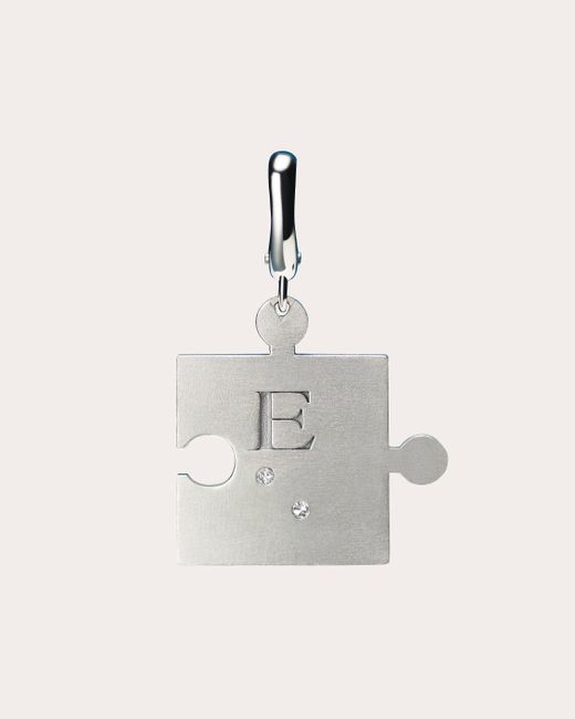 Milamore 18k White Gold & Diamond Braille Initial Puzzle Piece Charm In ...