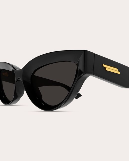 Bottega Veneta Black Edgy Cat-eye Sunglasses