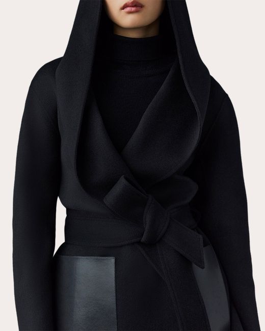 Mackage Black Azra Wool Wrap Coat