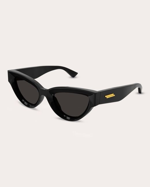 Bottega Veneta Black Edgy Cat-eye Sunglasses