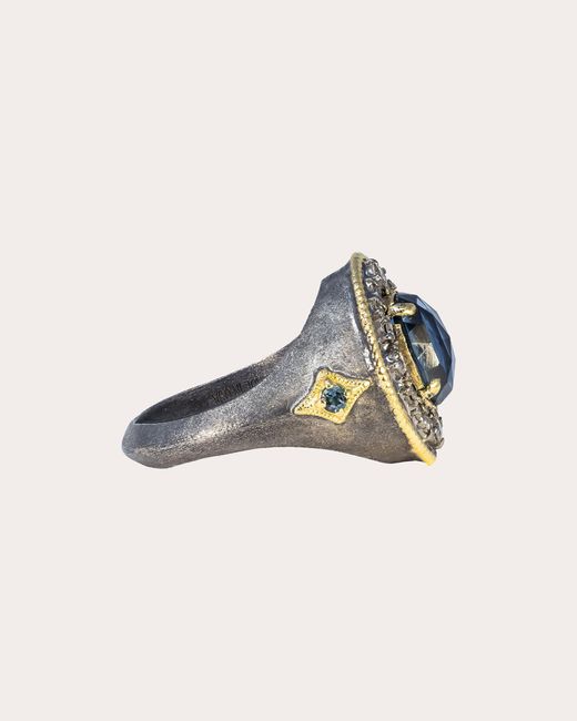 Armenta Metallic London Topaz Signet Ring 18k Gold
