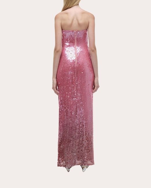 Jonathan Simkhai Pink Leilani Sequin Strapless Column Gown