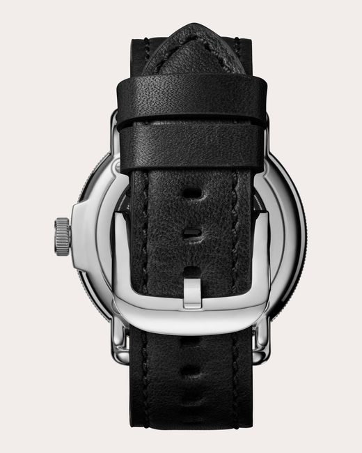 Shinola Black Canfield C56 Leather-strap Watch