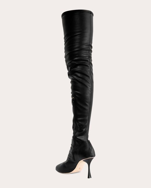 STUDIO AMELIA Black Leather Spire Thigh-high 90 Boot