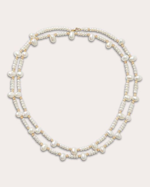JIA JIA Natural Freshwater Pearl Beaded Double-strand Necklace 14k Gold