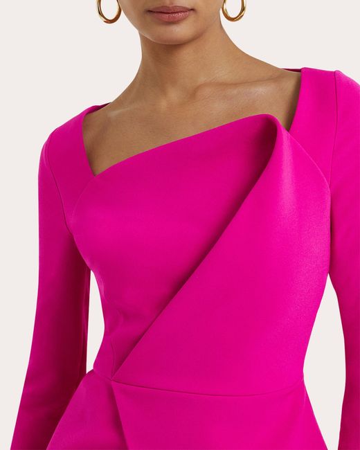 Safiyaa Pink Lilian Asymmetric Drape Top