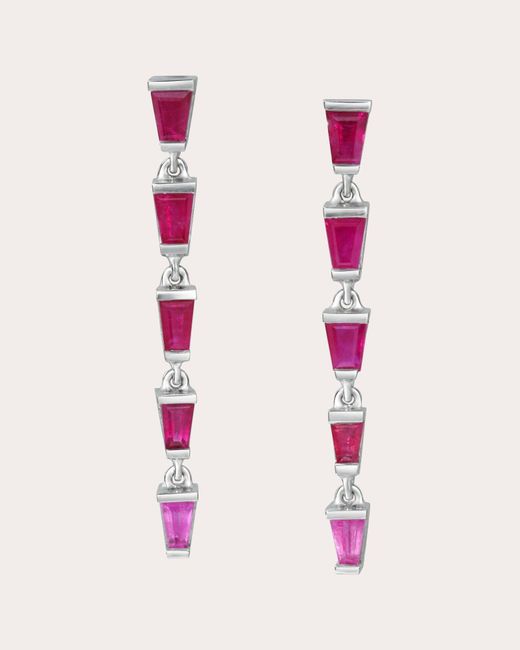 Yi Collection Pink Ruby Streaming Drop Earrings