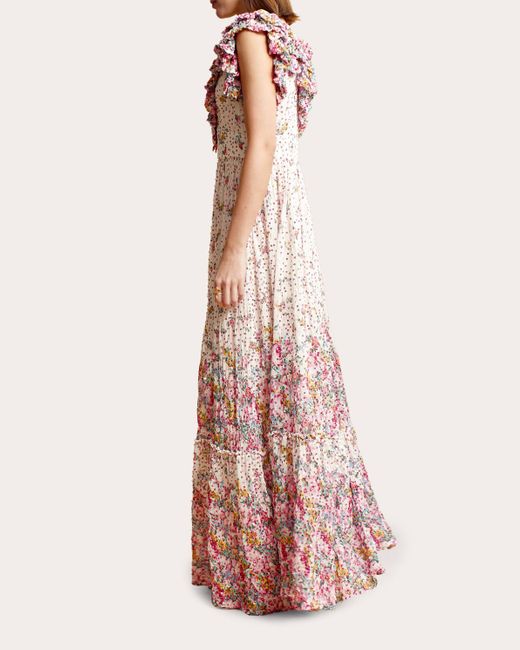 byTiMo Pink Beaded Ruffle Gown