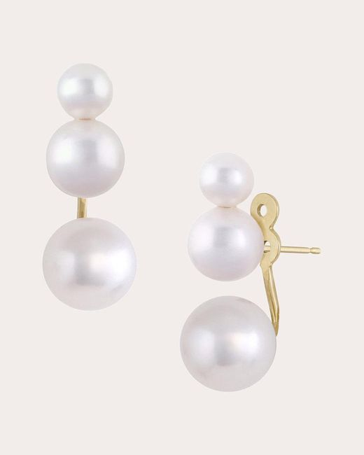White/space Natural Space Pila Pearl Floater Ear Jackets 14k Gold