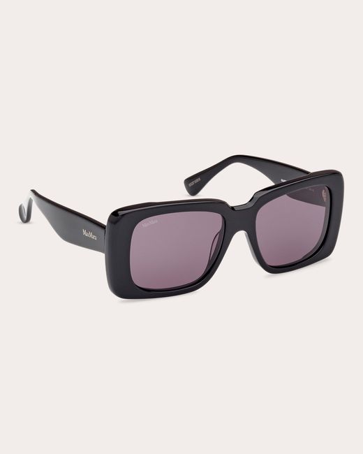 Max Mara Brown Shiny Glimpse 3 Rectangular Sunglasses