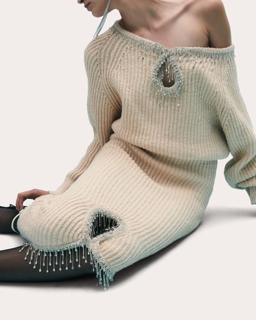 Hellessy Natural Blair Crystal Sweater