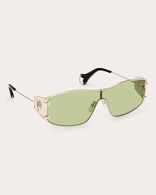 Emilio Pucci Green Pale Cutout Logo Shield Sunglasses