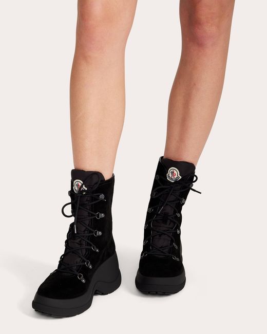 Moncler Black Resile Trek Suede Ankle Boot